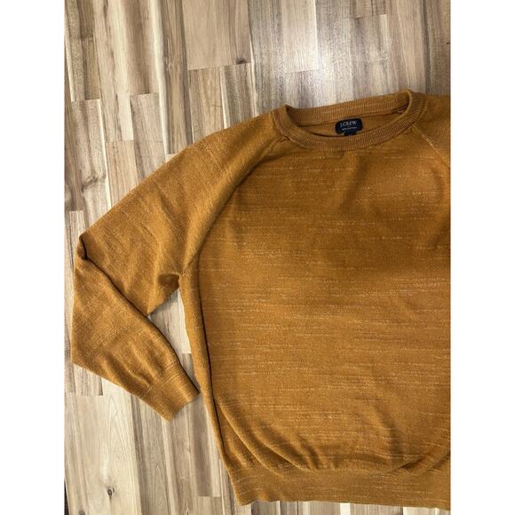 J.Crew Factory Budded Raglan Sleeve Crew Neck Sweater men's size M Harvest Gold - Picture 4 of 6